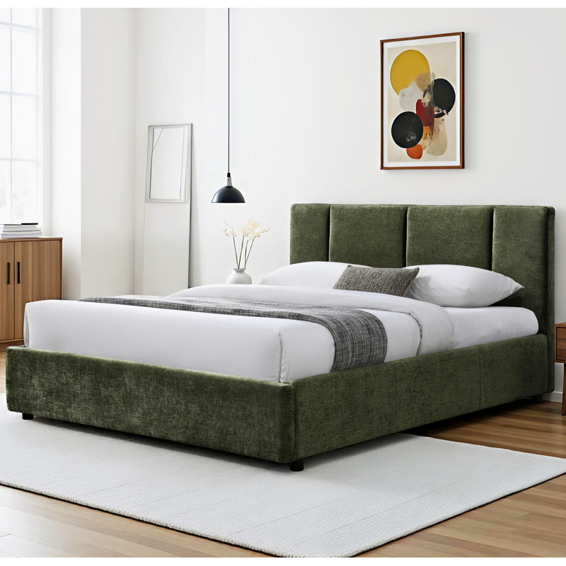 Condit Upholstered Platform Bed, Queen, Moss Green