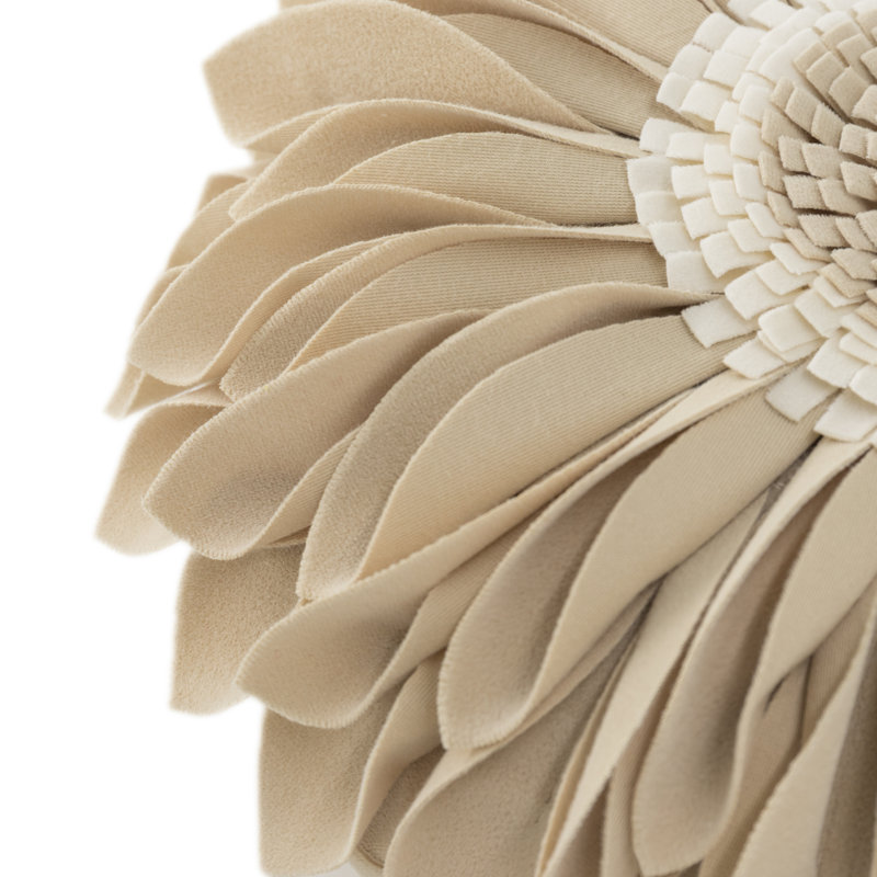  Housse et insert de coussin décoratif en tournesol Appliqued, Carré 14 po, Velours havane