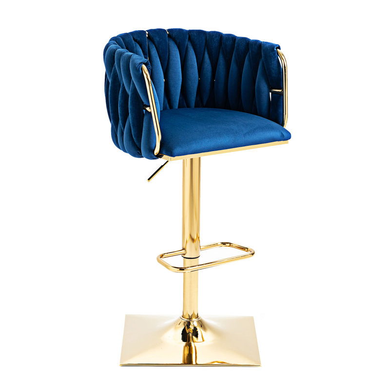 Tabouret de bar à hauteur réglable, Bleu marine