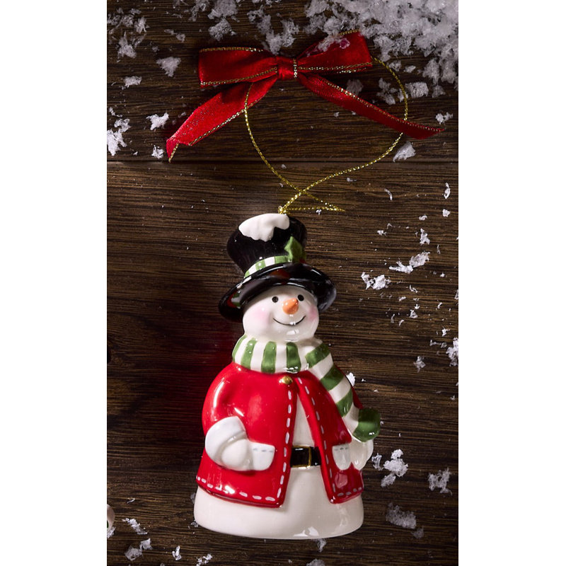 Spode Christmas Tree Snowman Bell Ornament