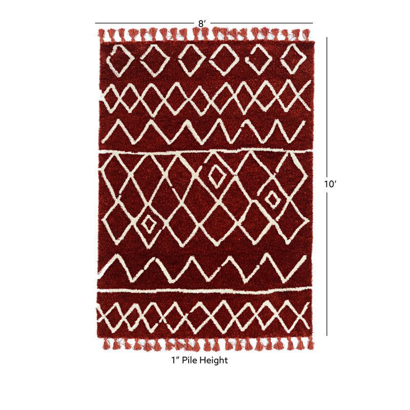 Tapis touffeté et rouille Brixton Southwestern, Rectangle 8 pi x 10 pi