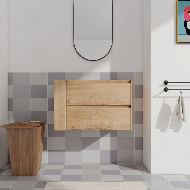 30" Wall Mounting Bathroom Vanity, Soft Close Drawer(Only Vanity, Without Basin)