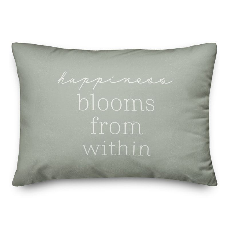 Coussin intérieur / extérieur Happiness From Sage, H 14 po x l 20 po, Rectangle