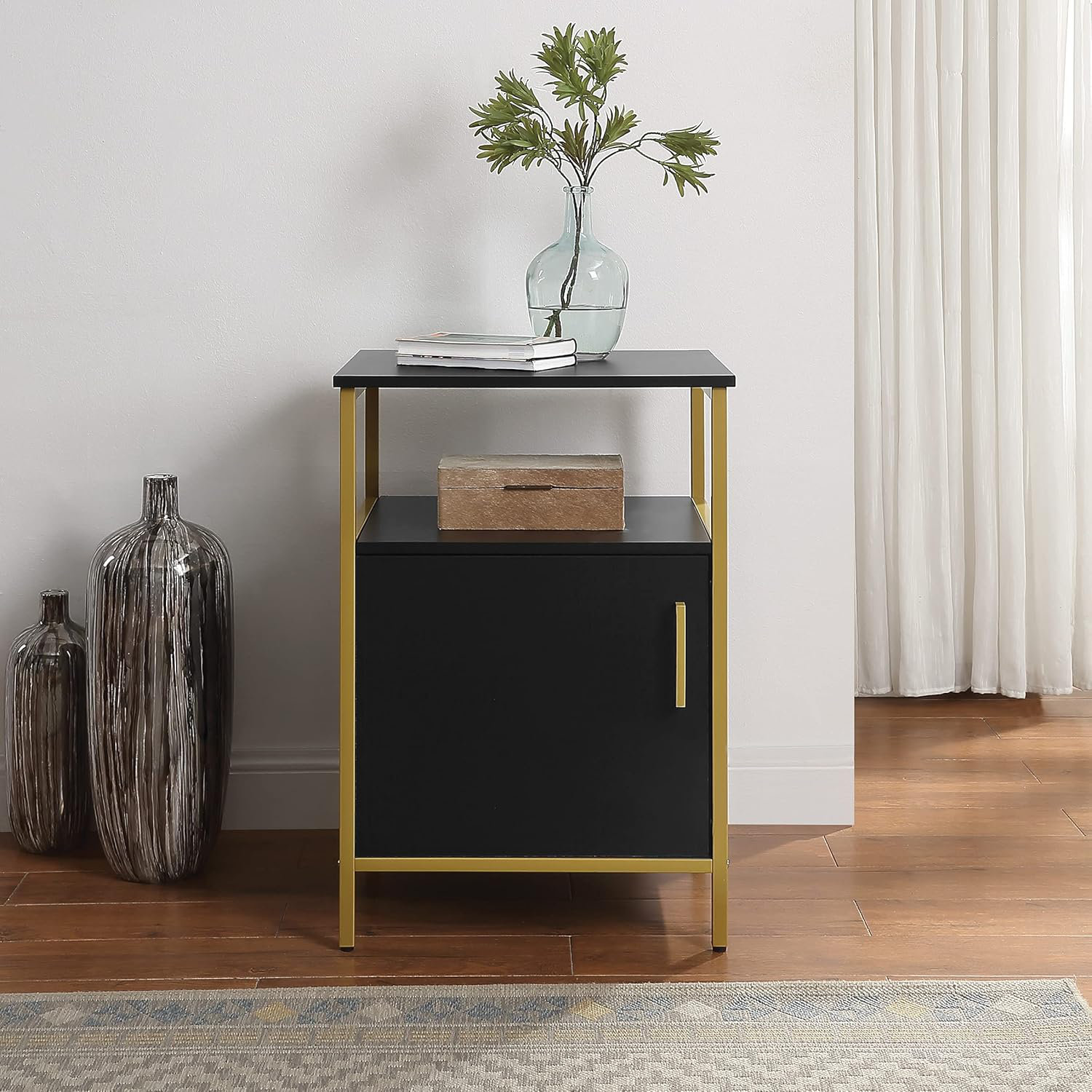 Everly Quinn Table utilitaire moderne avec armoire de rangement et ...