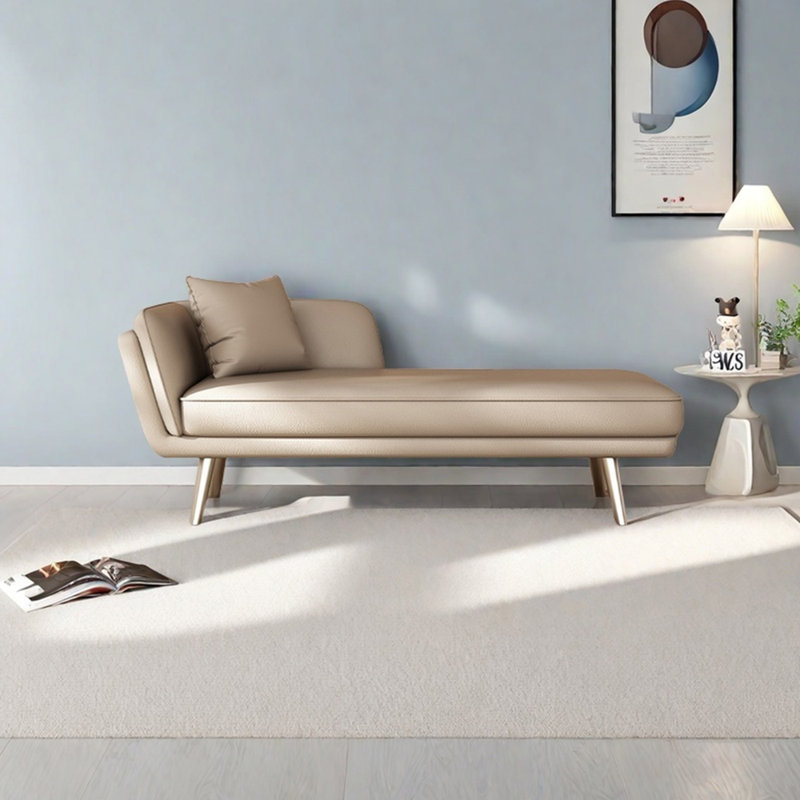Fauteuil inclinable en similicuir de style minimaliste, Orienté à gauche (vu de face), Beige