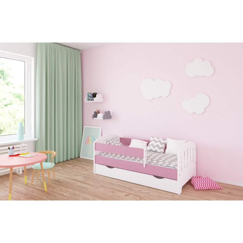 Larkin Cabin Bed with Storage Included, Pink, European Toddler (80 x 160 cm)