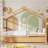 Twin Size Wooden House Bed with Trundle, Natural Finish for Extra Sleeping Space and Stylish Room Decor