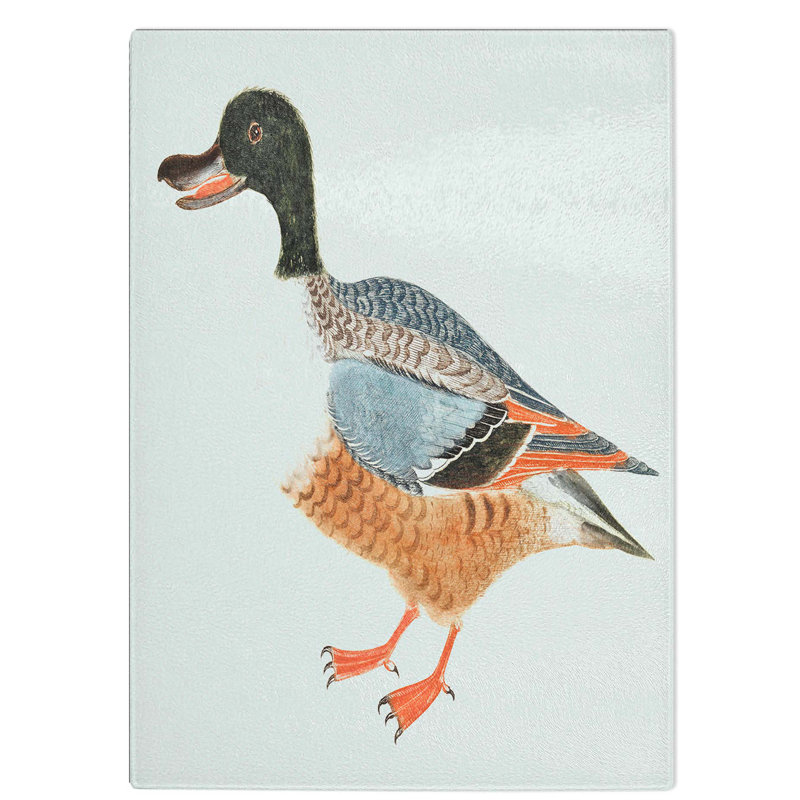 Tempered Glass Shoveler Duck by Johan Teyler Chopping Board, 20 cm W x 28.5 cm L