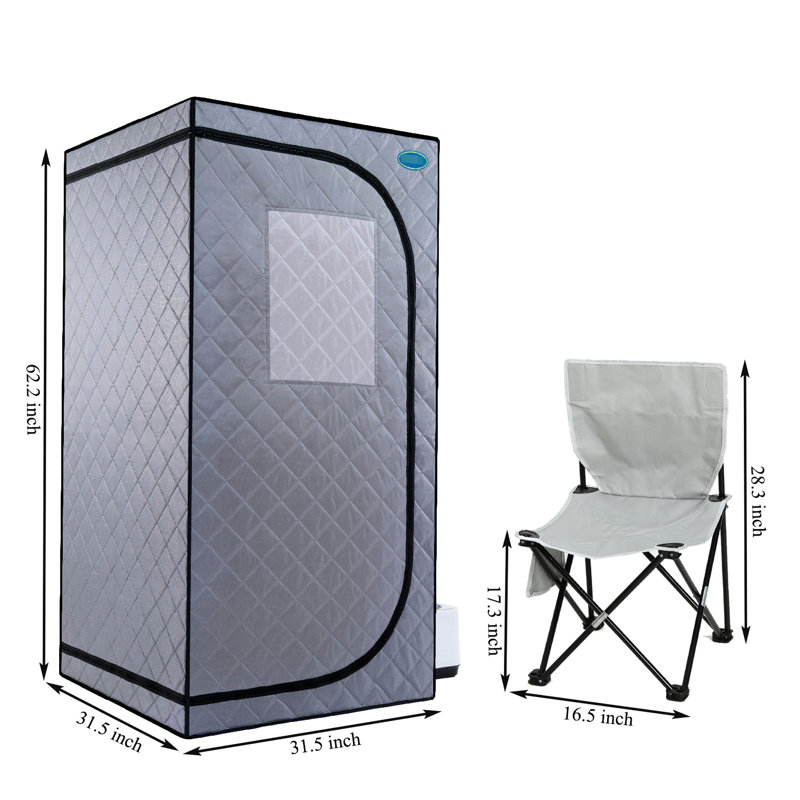 Grey Mini Plus Portable Steam - Home Spa Tent With Generator, Remote. Easy To Assemble. Rapidly Heat. . Waterproof & Insulating. Chair. 360 Flow. System. Enhance Skin Glow Gen, Foldable Seat. Simple