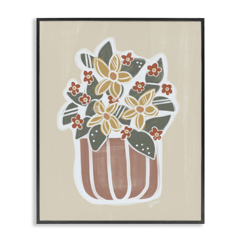 Nick, bouquet de fleurs encadré, estampe numérique, design par Beki Marquardt, H 14 po x l 11 po, Giclée encadrée noir minuit
