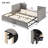 Twin Size Upholstered daybed with Pop Up Trundle, Gray-148864116