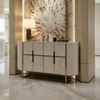 Italian luxury-style marble dining cabinet