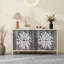 Buffet 4 portes avec tablettes réglables et sculpture créative exquise-1852118426