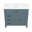 Meuble-lavabo 36 po avec tiroir, panneau de cadre solide, 36 po