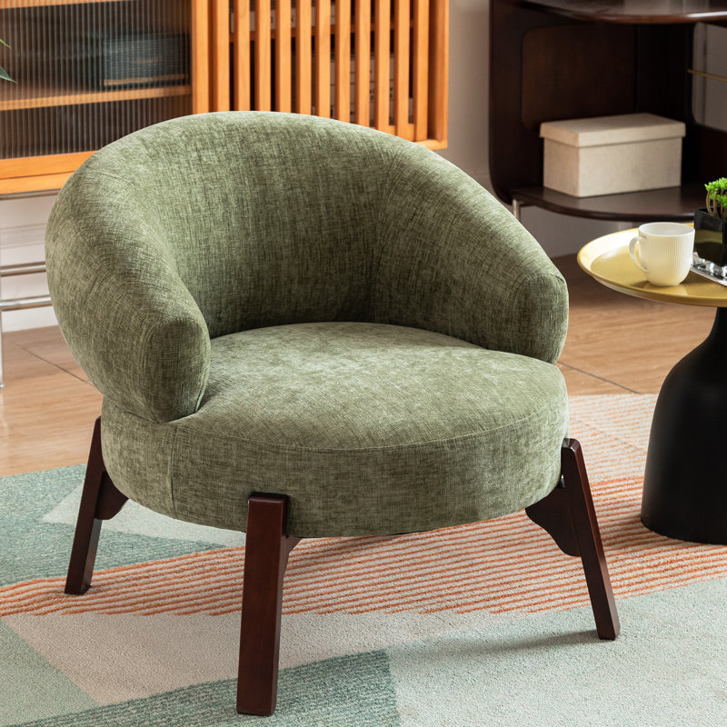 Debbera 25.98'' Upholstered Velvet Accent Chairs, Yellow Fabric