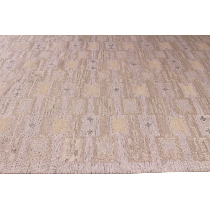 Wool Geometric Area Rug, Rectangle 5' x 8'