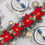 Guirlande de fleurs de poinsettia 6 pi 7 po