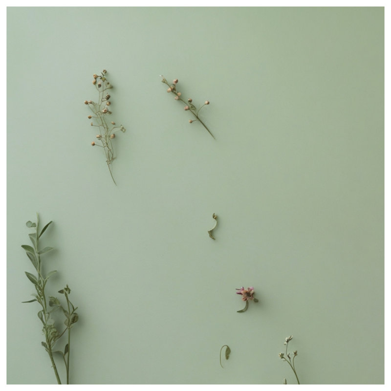 Fleurs sauvages sur des couvertures vertes, 60in W x 80in H