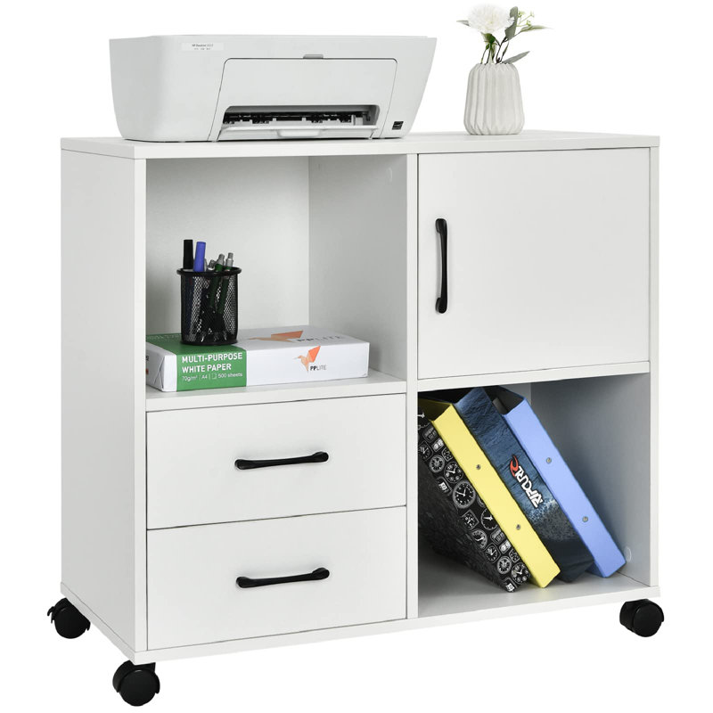 Kynnlie 80cm Wide 2 -Drawer Mobile File Cabinet, White