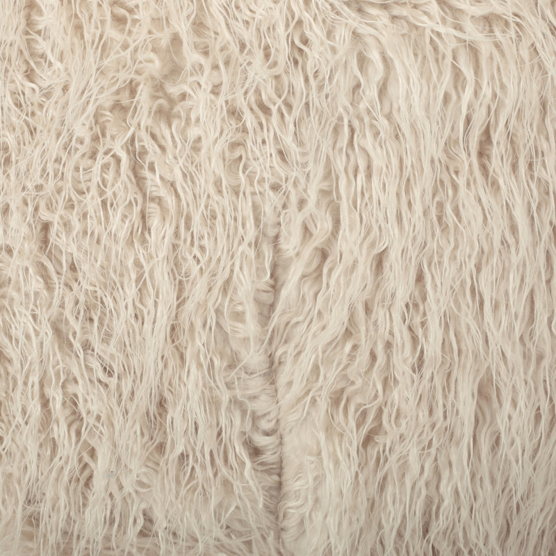 Mahin 5 Foot Rounded Faux Fur Bean Bag, Taupe Faux Fur