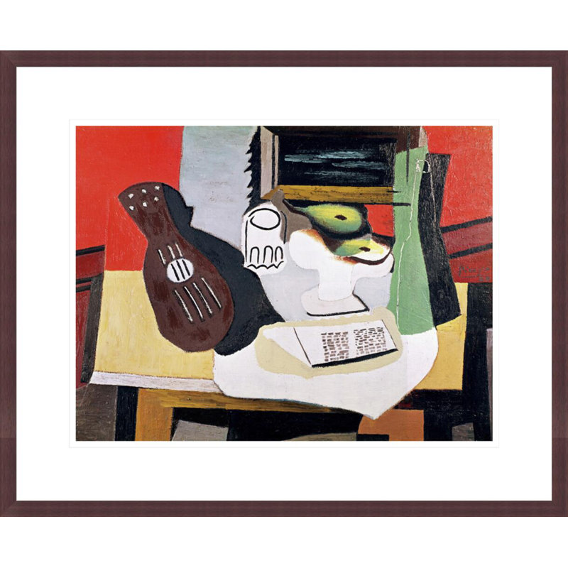 Nature morte avec une guitare par Pablo Picasso, impression giclée sur cadre, H 17,75 po x l 21,63 po