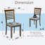 Ensemble de 4 chaises d'appoint rembourrées, structure en bois massif brun chaud, sièges rembourrés en mélange de lin, salle à manger de cuisine