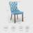 Velvet Fabric Upholstered Dining Chairs Set of 4,Sky Blue-477584263-477584256