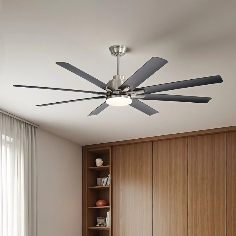 Ventilateur de plafond intelligent 66 po avec lumière DEL à intensité variable Bladehoneybee, moteur à courant continu réversible et télécommande