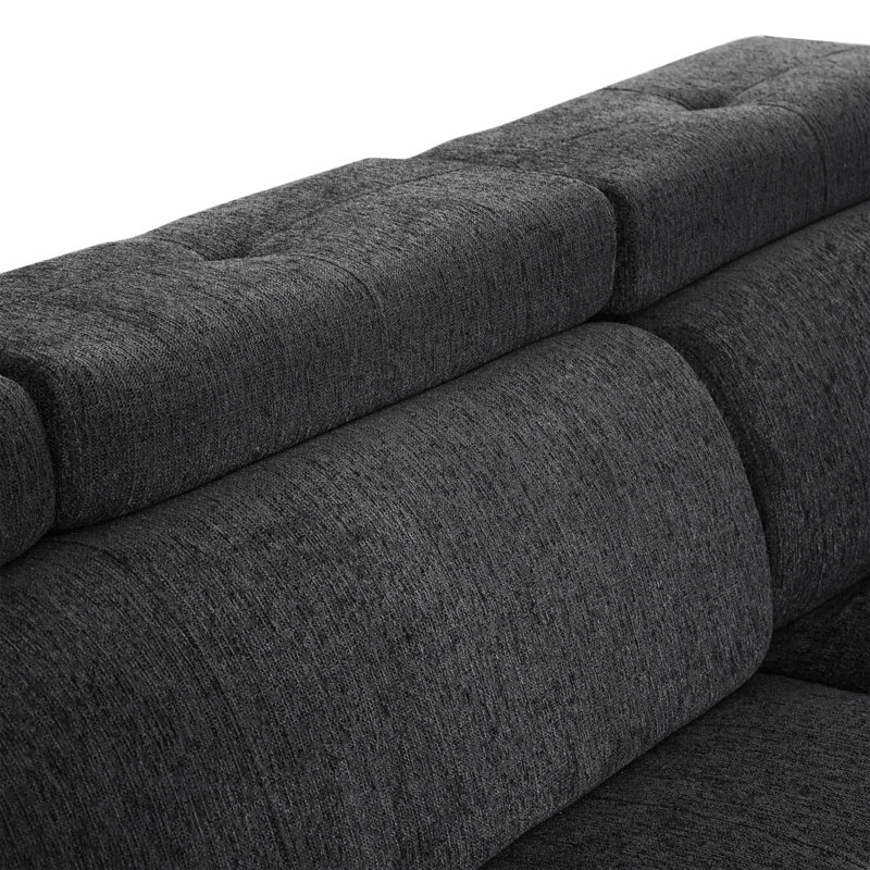 Canapé modulaire rembourré en L 4 pièces avec repose-tête réglable, charge sans fil, porte-gobelets et rangement dissimulé, canapé modulaire, canapé modulaire 4 pièces