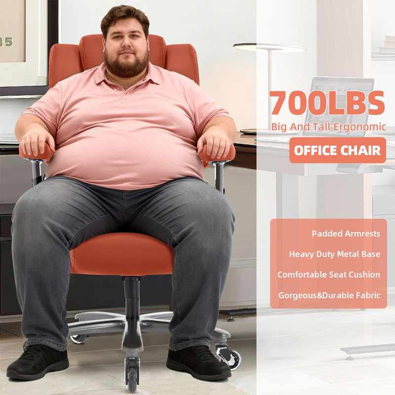 Fauteuil de bureau ergonomique Wayfair Nagib, Orange