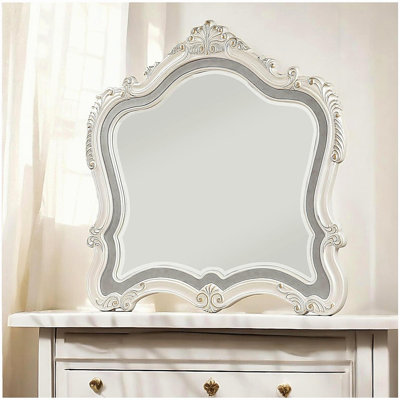 Miroir Chantelle blanc perle