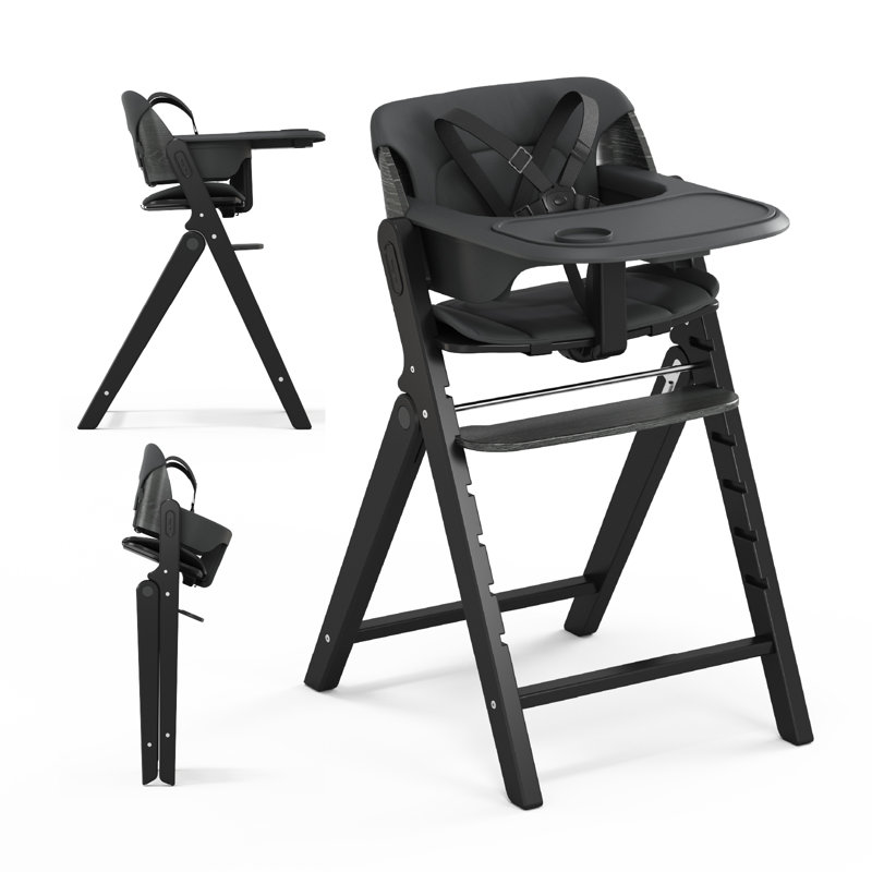 Convertible Baby Feeding Dining Chair With Removable Tray, Black