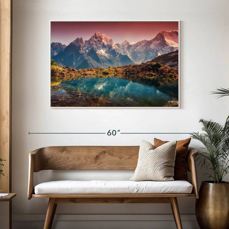Himalaya à couper le souffle, Cadre flottant blanc, 46 po x 31 po