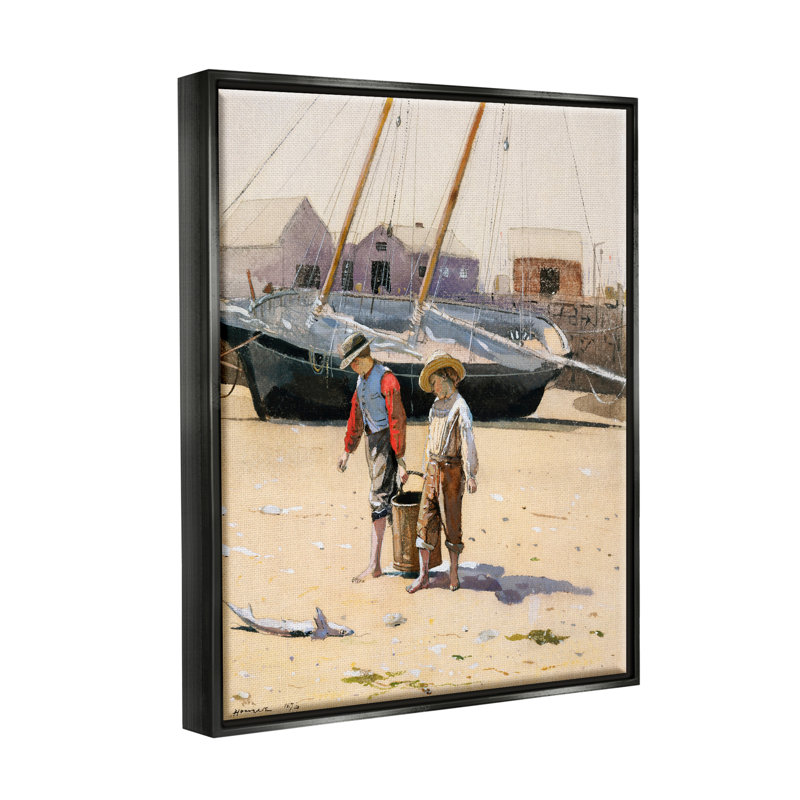 «Old Fashioned Man Woman Walk Beach Marina», art mural par lettrage et doublure, L 17 po x H 21 po