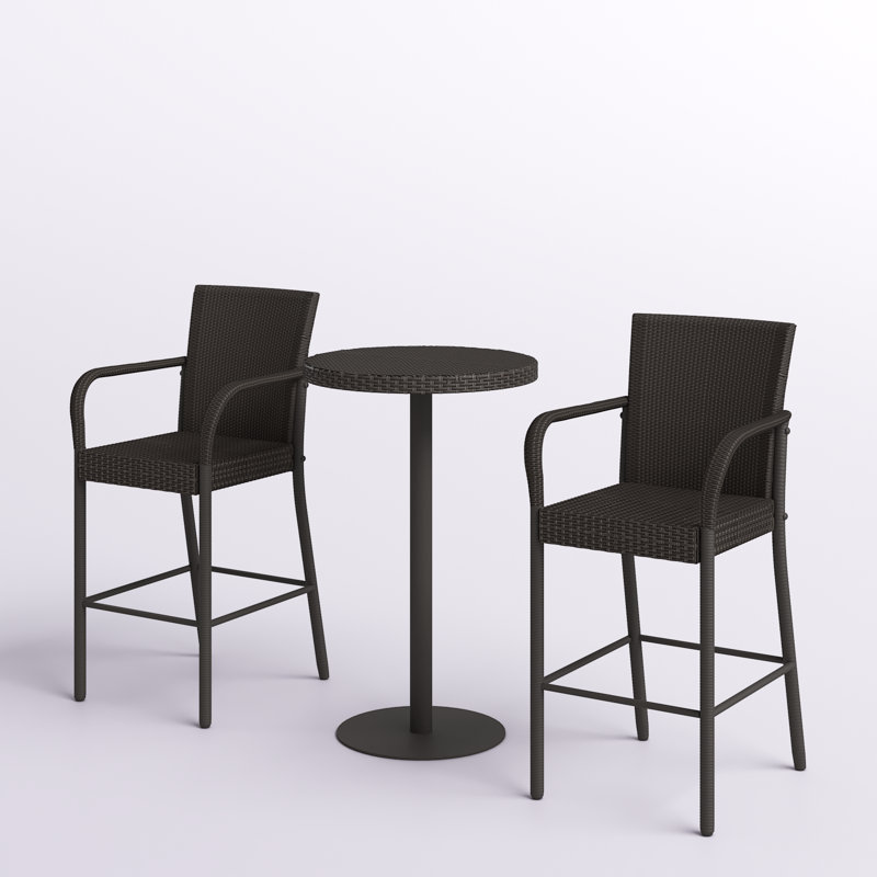 Ariez 2 - Person Metal Patio Dining Set with Extendable Round Table