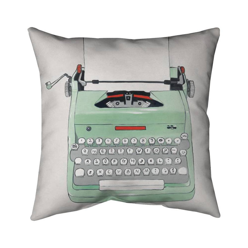 Mint typewriter - 16"x16" Throw pillow - Poly twill - Print on demand, Mint