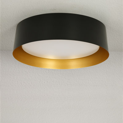 1 plafonnier encastré à DEL de 12,9 po 24 W à intensité variable 5 CCT noir et or (paquet de 1)