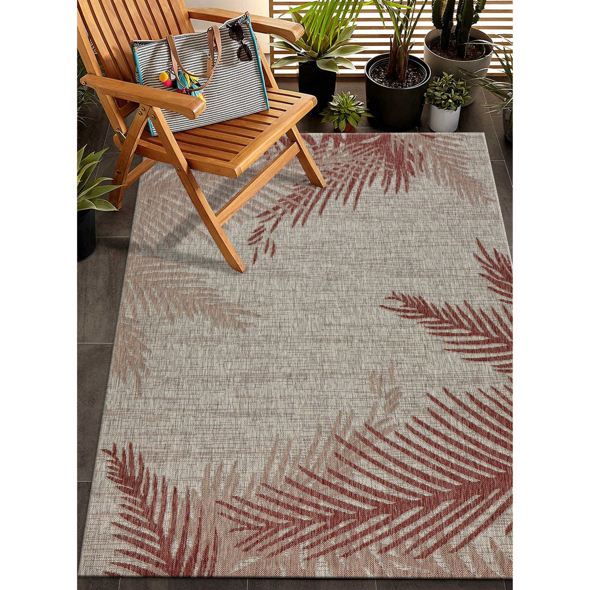Bayou Breeze Rectangle Nassar Floral Machine Woven Polypropylene Area ...