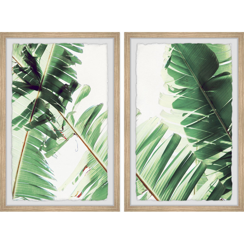 «Laguna Vista Diptych», ensemble de 2 reproductions d'impressions encadrées, H 24 po x l 16 po, Encadrement brun