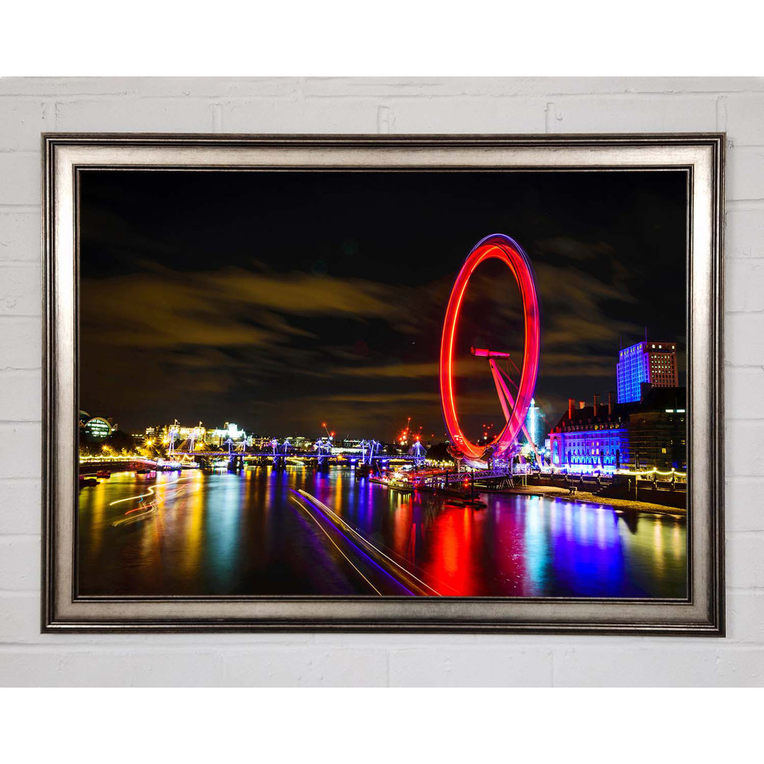 Gerahmtes Leinwandbild The London Eye Night