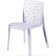 Helskdg Transparent Stacking Side Chair with Artistic Pattern Design