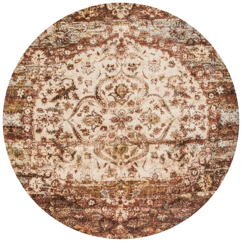 Goggin Oriental Indoor Rug, Round 5'3"