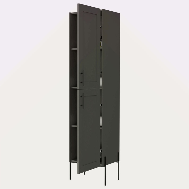Meuble d'appoint Matt Gray Hight avec 4 tablettes