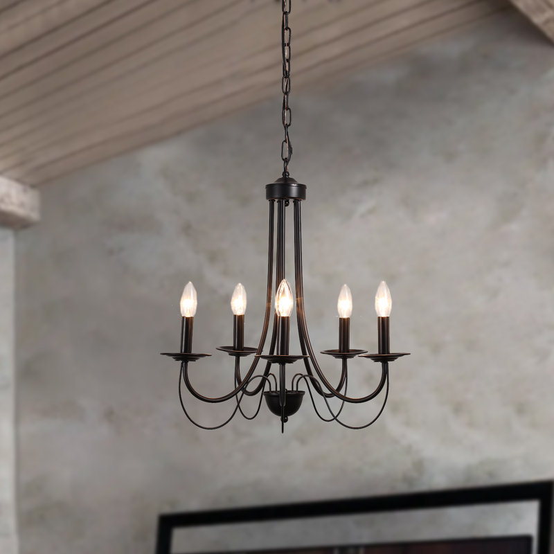 Lustre 5 lumières façon bougie Schooley Farmhouse