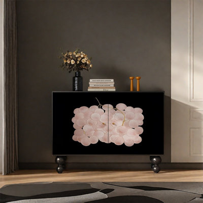 Armoire avec cadre en pin et poignées en métal