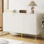 47.2'' 3-Door White Sideboard Storage Cabinet with Shelves,Accent Chest For Living Room-108814161