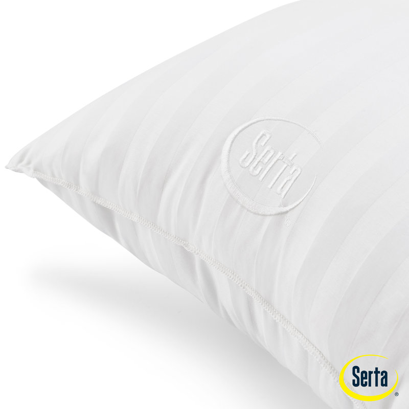 Won't Go Flat Polyester Support Pillow, Standard Pillow: 20" x 28", White