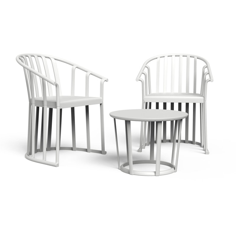 Raff 2 - Person Patio Conversation Set, White