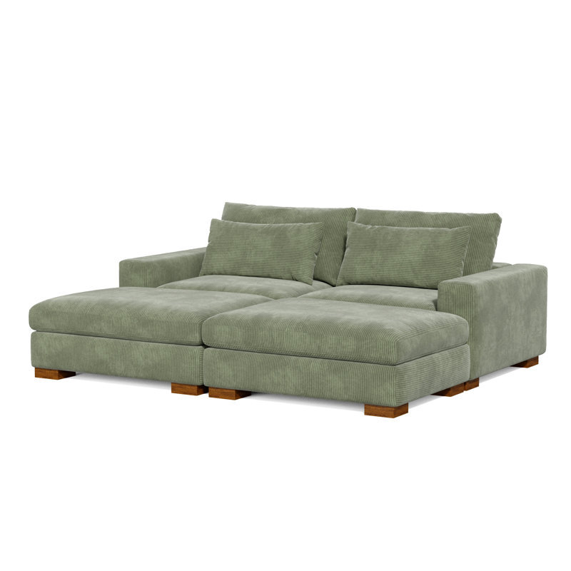 Kingswood 89'' Corduroy Sofa, Green