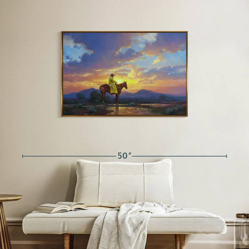 Soleil brûlant, Cadre flottant doré, 37 po x 25 po